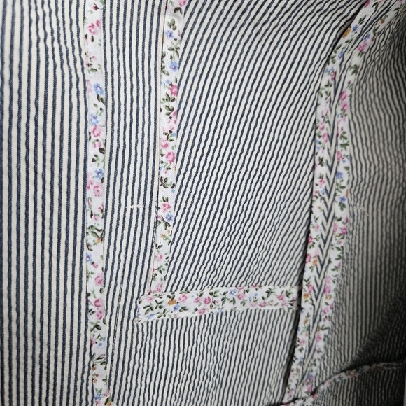 Of the Cloth Made in Italy Womens Gray White Structured Blazer No Size Tag - Picture 10 of 16